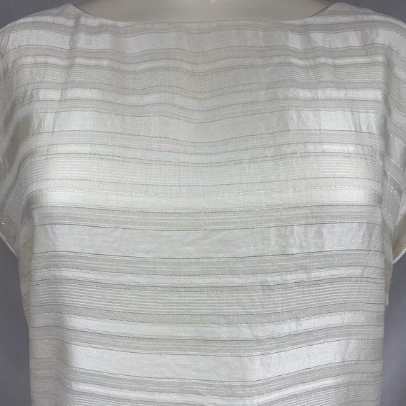 LOFT White Metallic Pearl Size Medium - Picture 6 of 8